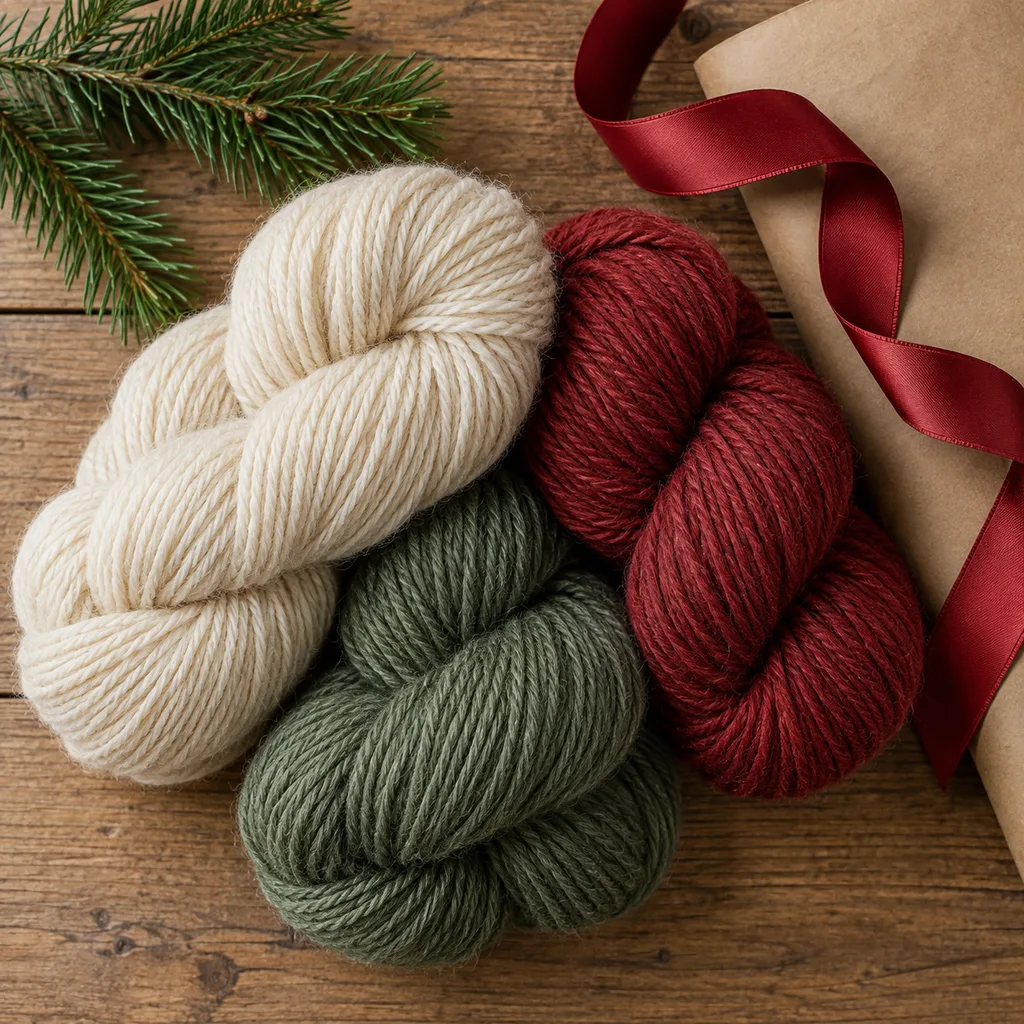 Representative photo-style image of knitting yarn bundle — generated, not a specific product