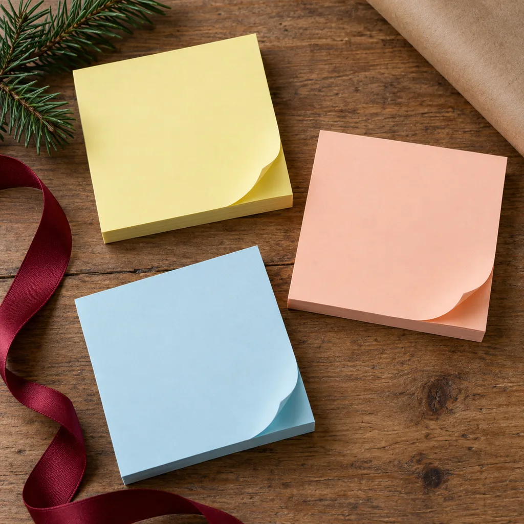 Representative photo-style image of large brainstorming self-stick pads — generated, not a specific product