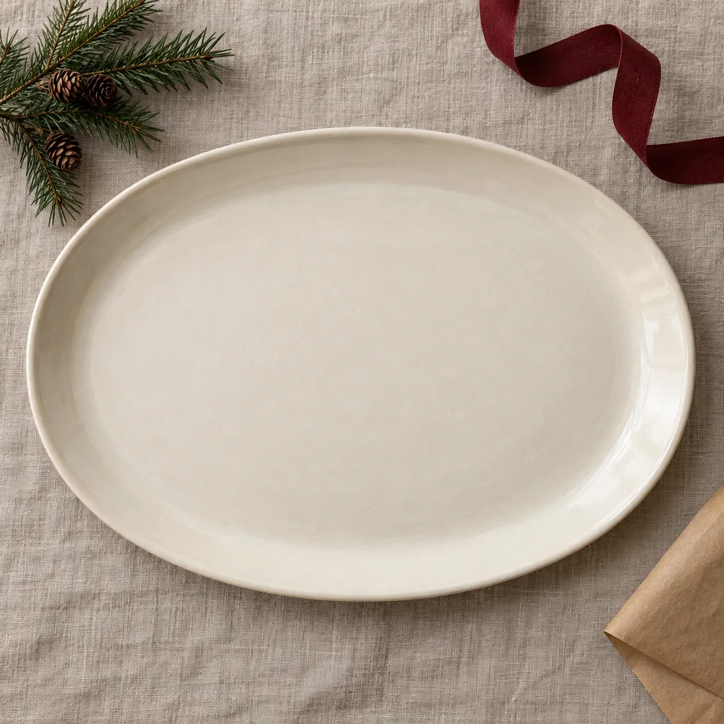 Representative photo-style image of large ceramic serving platter — generated, not a specific product