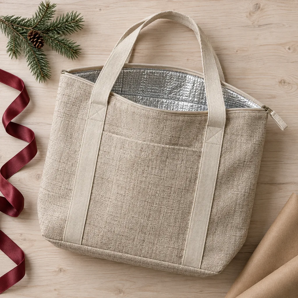 Representative photo-style image of large insulated grocery tote — generated, not a specific product