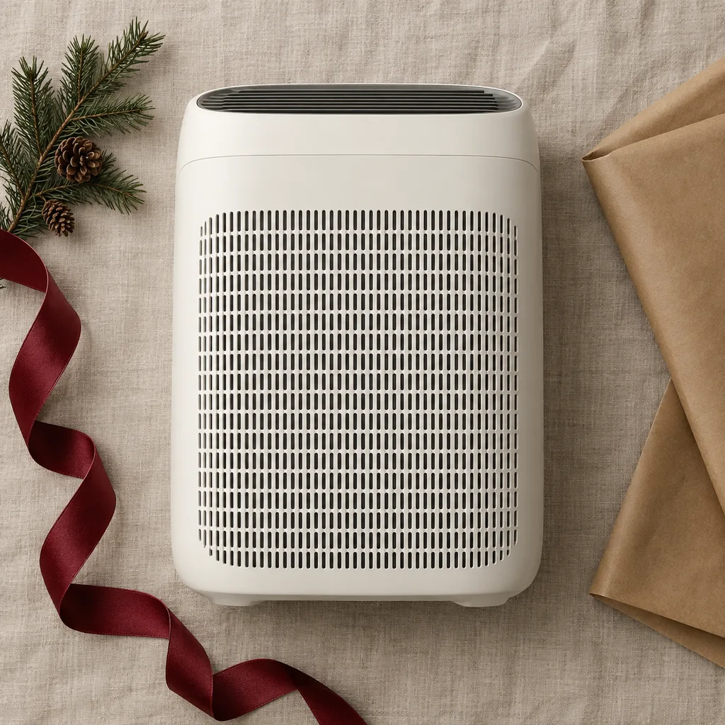 Representative photo-style image of large space air purifier — generated, not a specific product