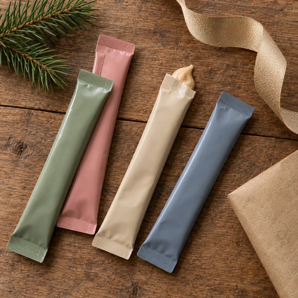 Representative photo-style image of lickable cat puree sticks — generated, not a specific product