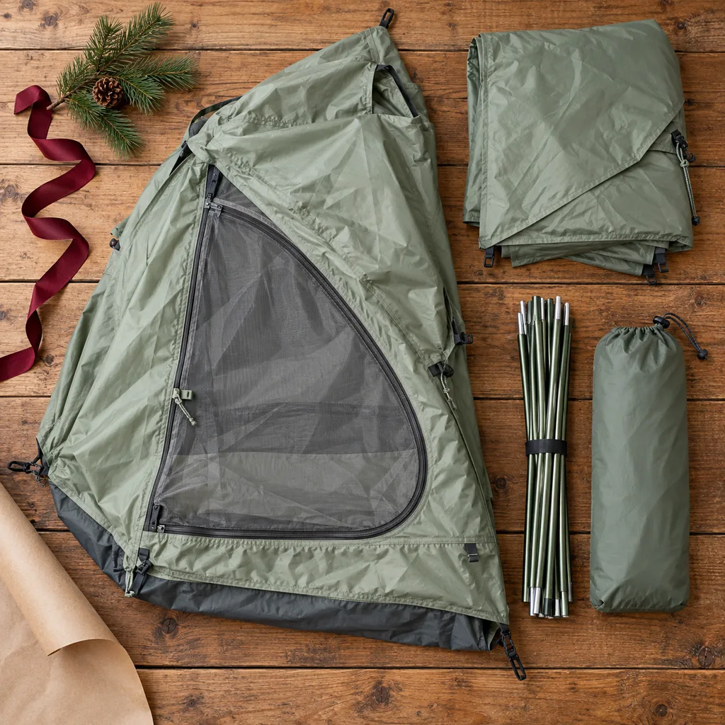 Representative photo-style image of lightweight backpacking tent — generated, not a specific product