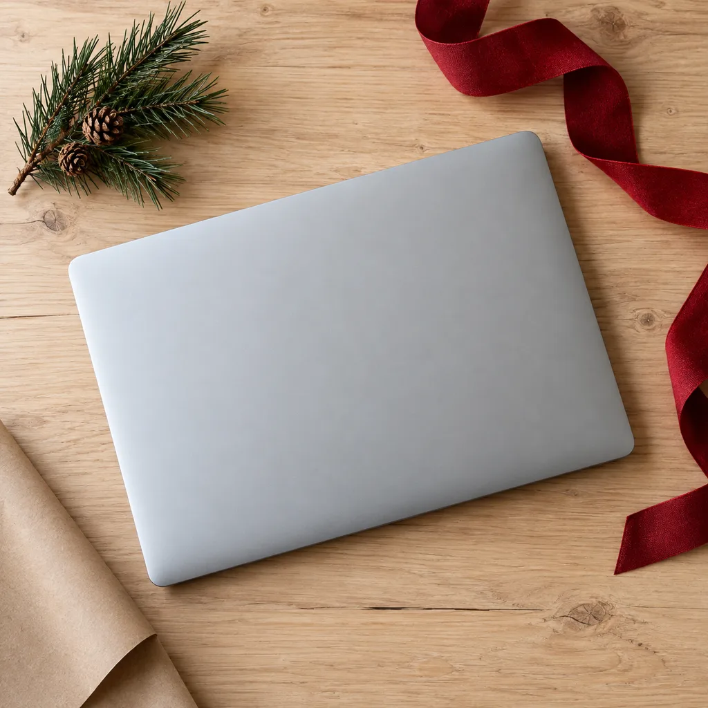 Representative photo-style image of lightweight portable laptop — generated, not a specific product