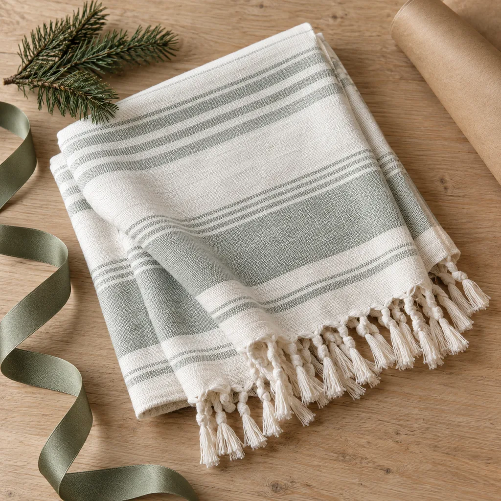 Representative photo-style image of lightweight turkish towel — generated, not a specific product