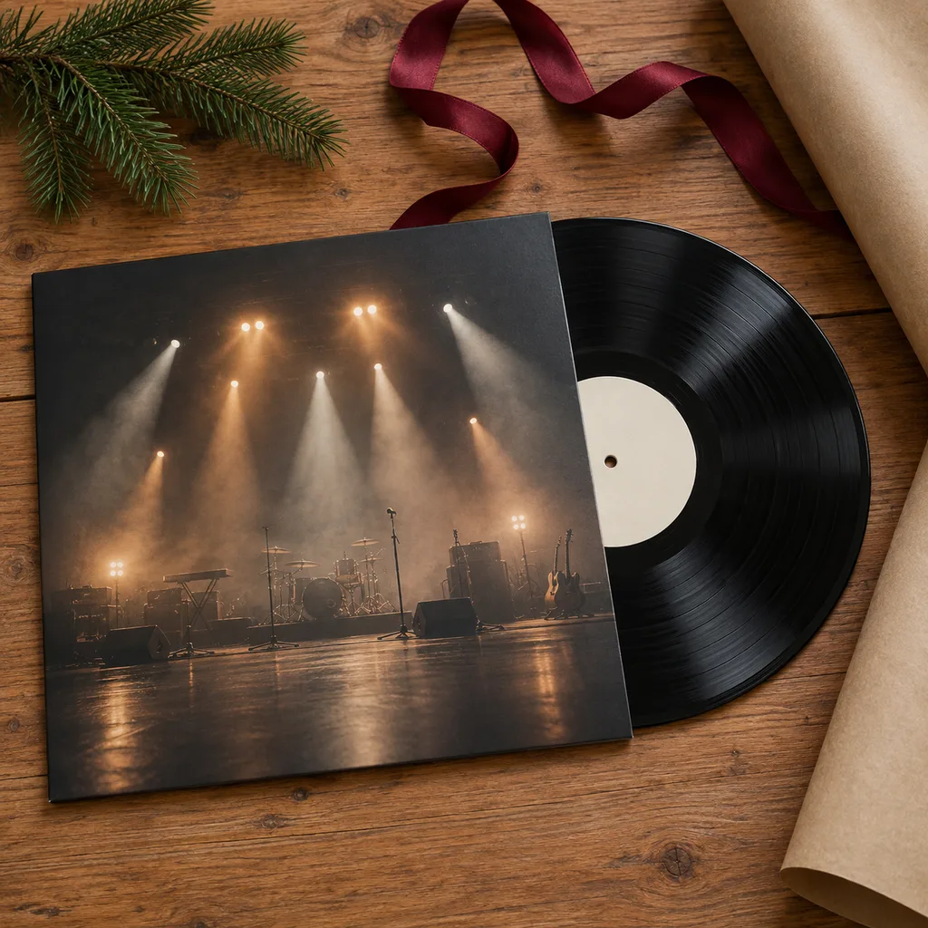 Representative photo-style image of live concert recording vinyl — generated, not a specific product