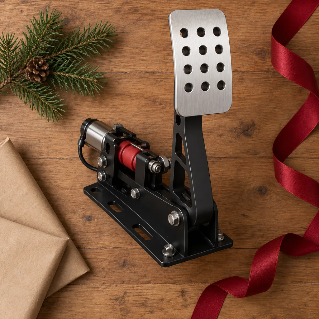 Representative photo-style image of load cell pedal upgrade — generated, not a specific product