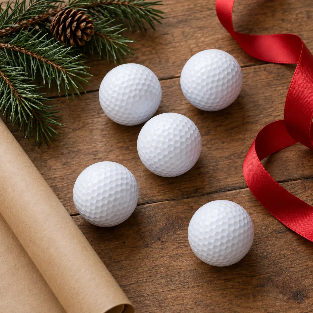 Representative photo-style image of long distance golf balls — generated, not a specific product