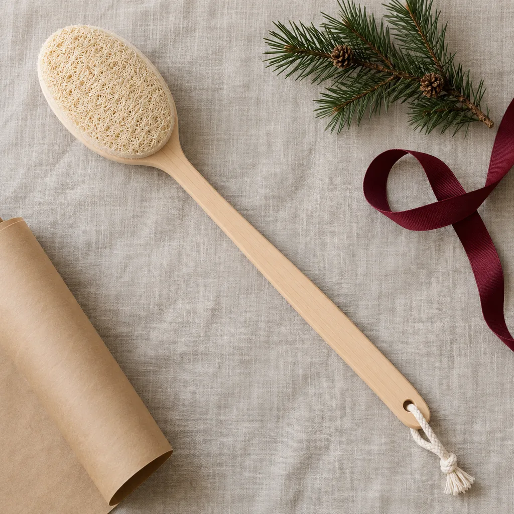 Representative photo-style image of long handle back scrubber — generated, not a specific product