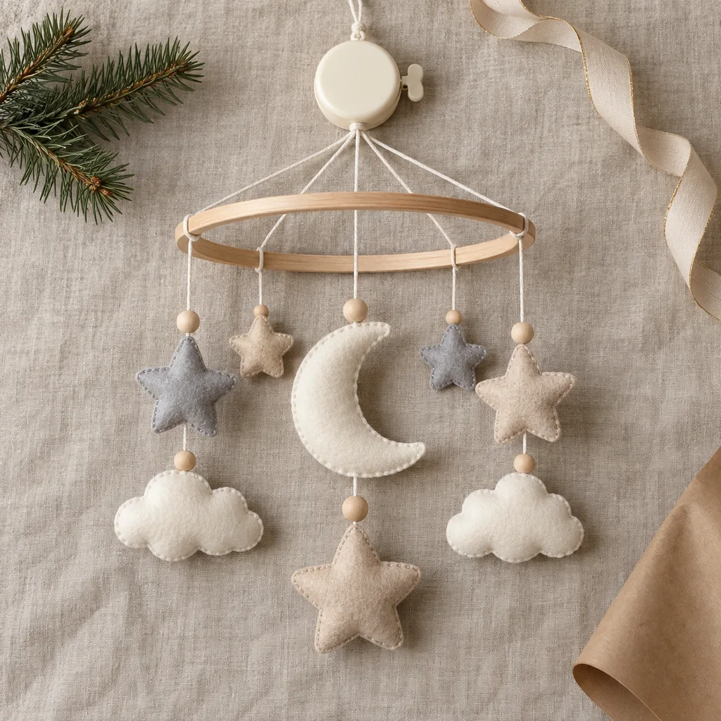 Representative photo-style image of lullaby melody crib mobile — generated, not a specific product