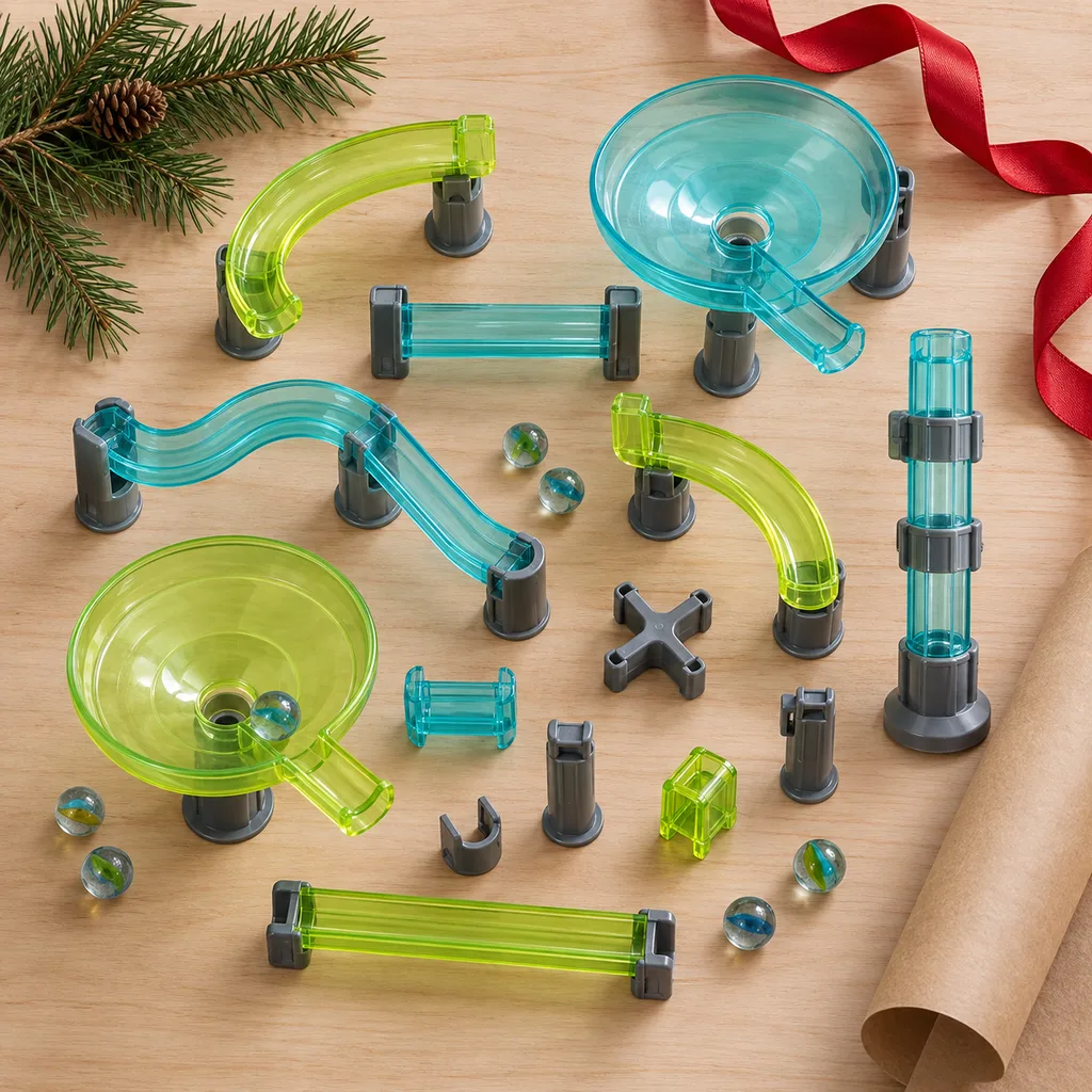 Representative photo-style image of luminous marble track kit — generated, not a specific product