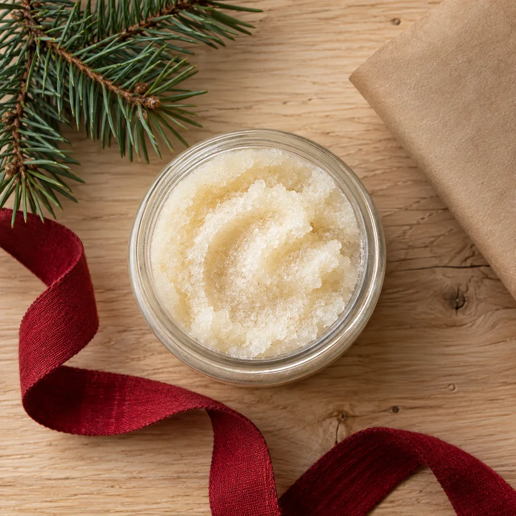 Representative photo-style image of sugar scrub for body — generated, not a specific product