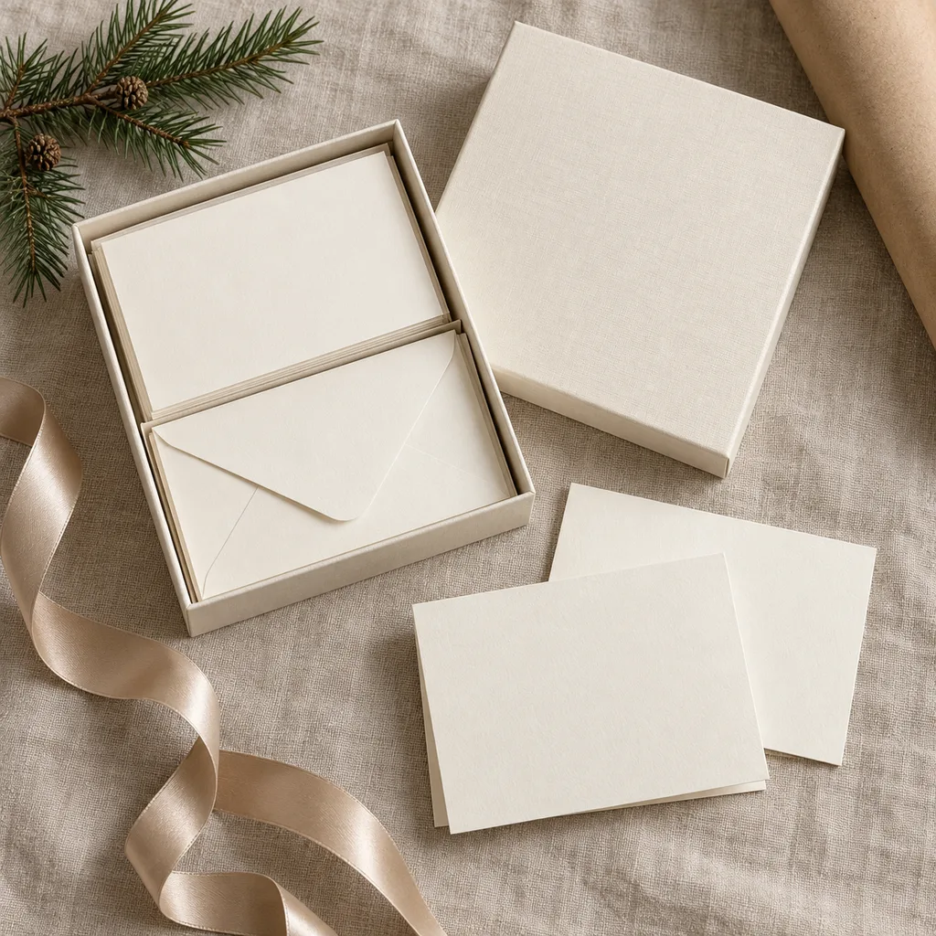 Representative photo-style image of luxury thank you card box — generated, not a specific product