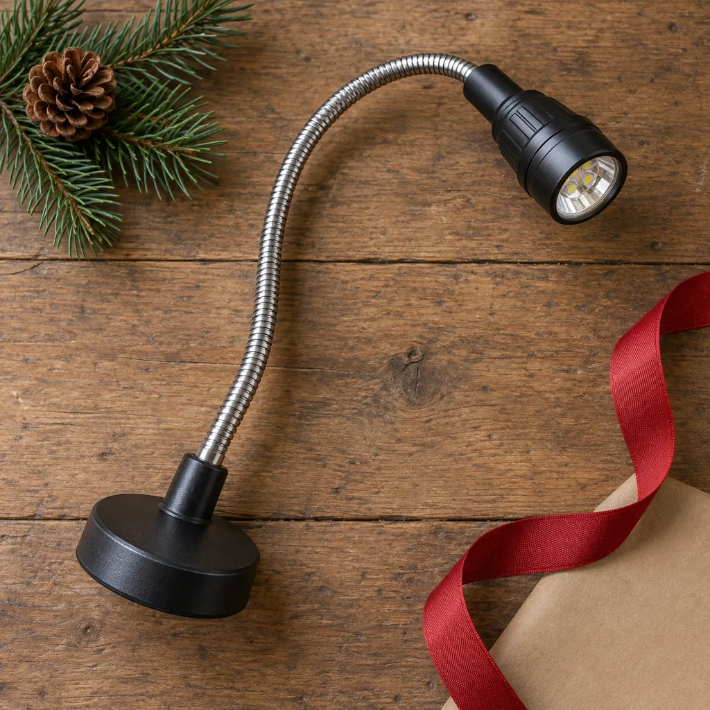 Representative photo-style image of magnetic base flexible inspection light — generated, not a specific product