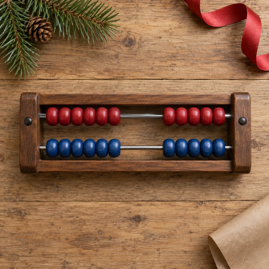 Representative photo-style image of manual foosball score counter — generated, not a specific product