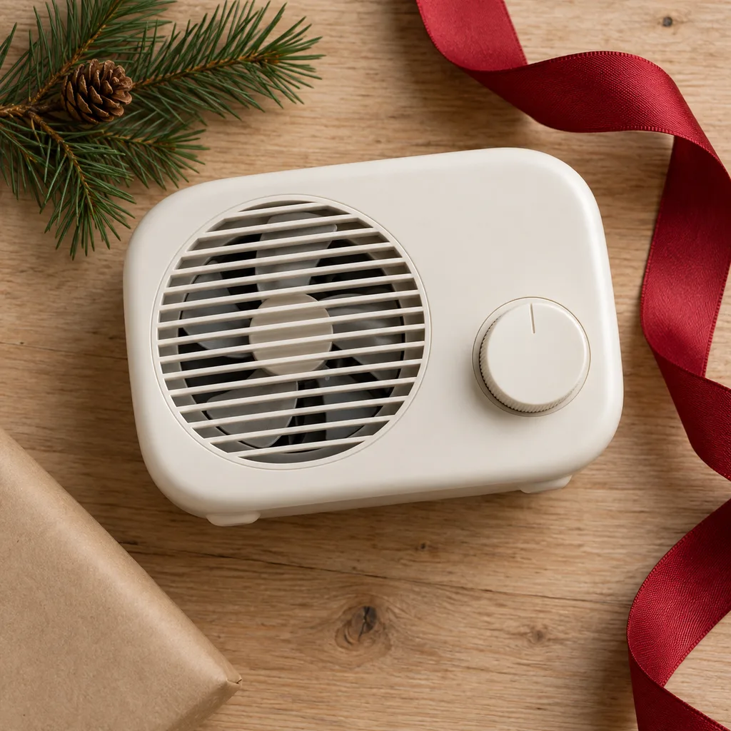 Representative photo-style image of mechanical fan sound generator — generated, not a specific product
