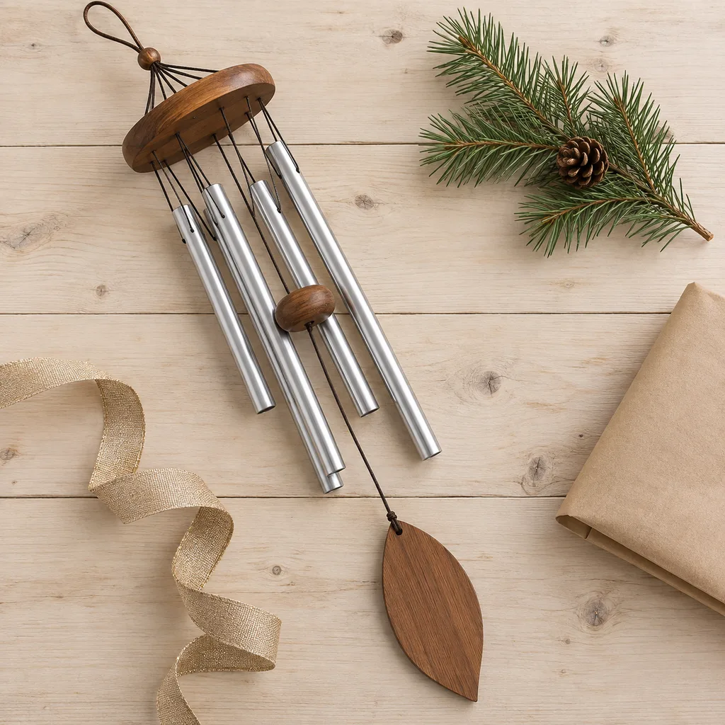Representative photo-style image of melodic outdoor wind chime — generated, not a specific product