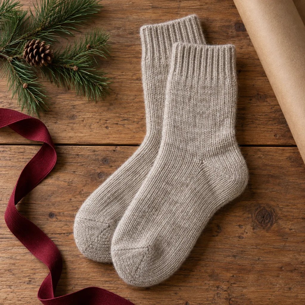 Representative photo-style image of merino wool thermal socks — generated, not a specific product