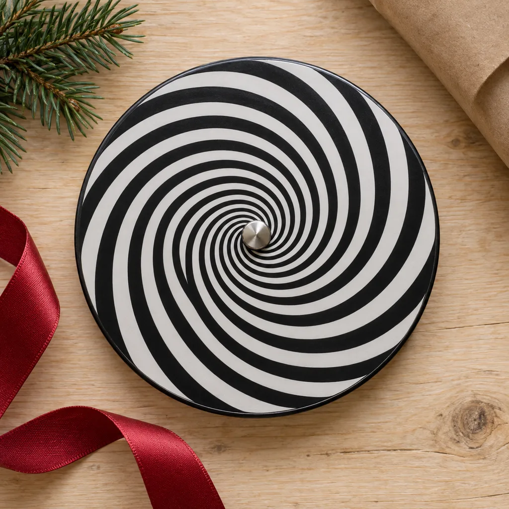 Representative photo-style image of mind-bending optical illusion toy — generated, not a specific product