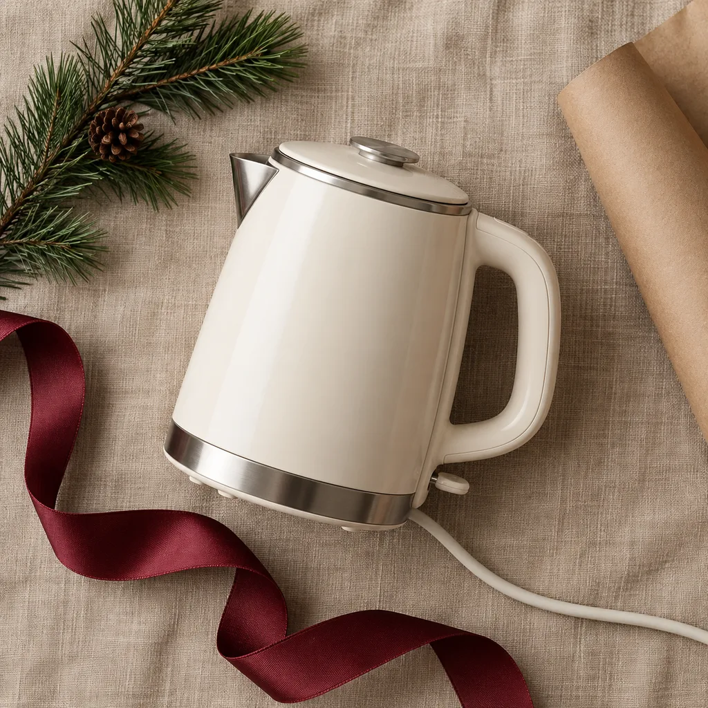 Representative photo-style image of mini travel electric kettle — generated, not a specific product
