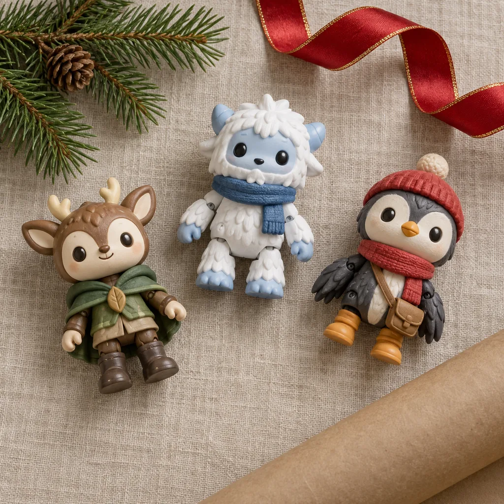 Representative photo-style image of miniature blind box figures — generated, not a specific product