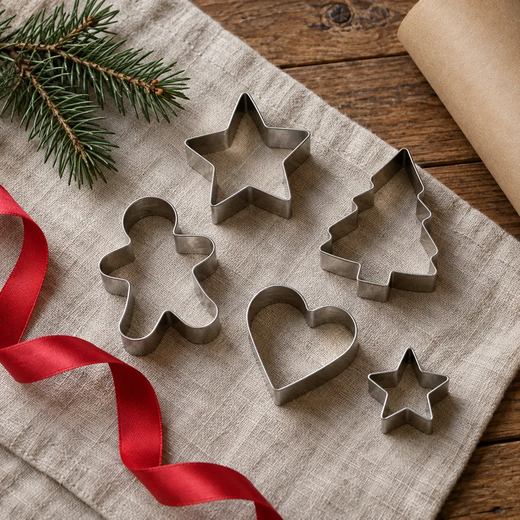 Representative photo-style image of miniature cookie cutters — generated, not a specific product