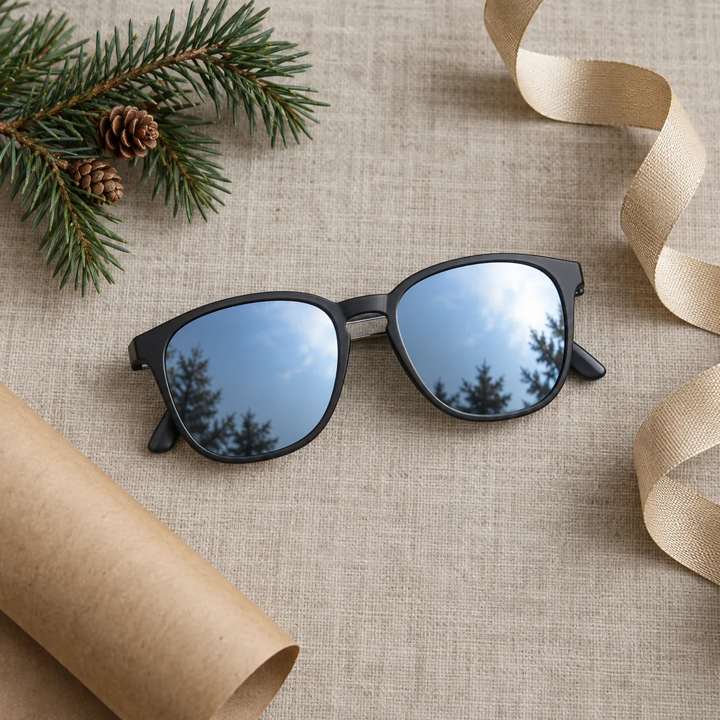 Representative photo-style image of mirrored lens sunglasses — generated, not a specific product