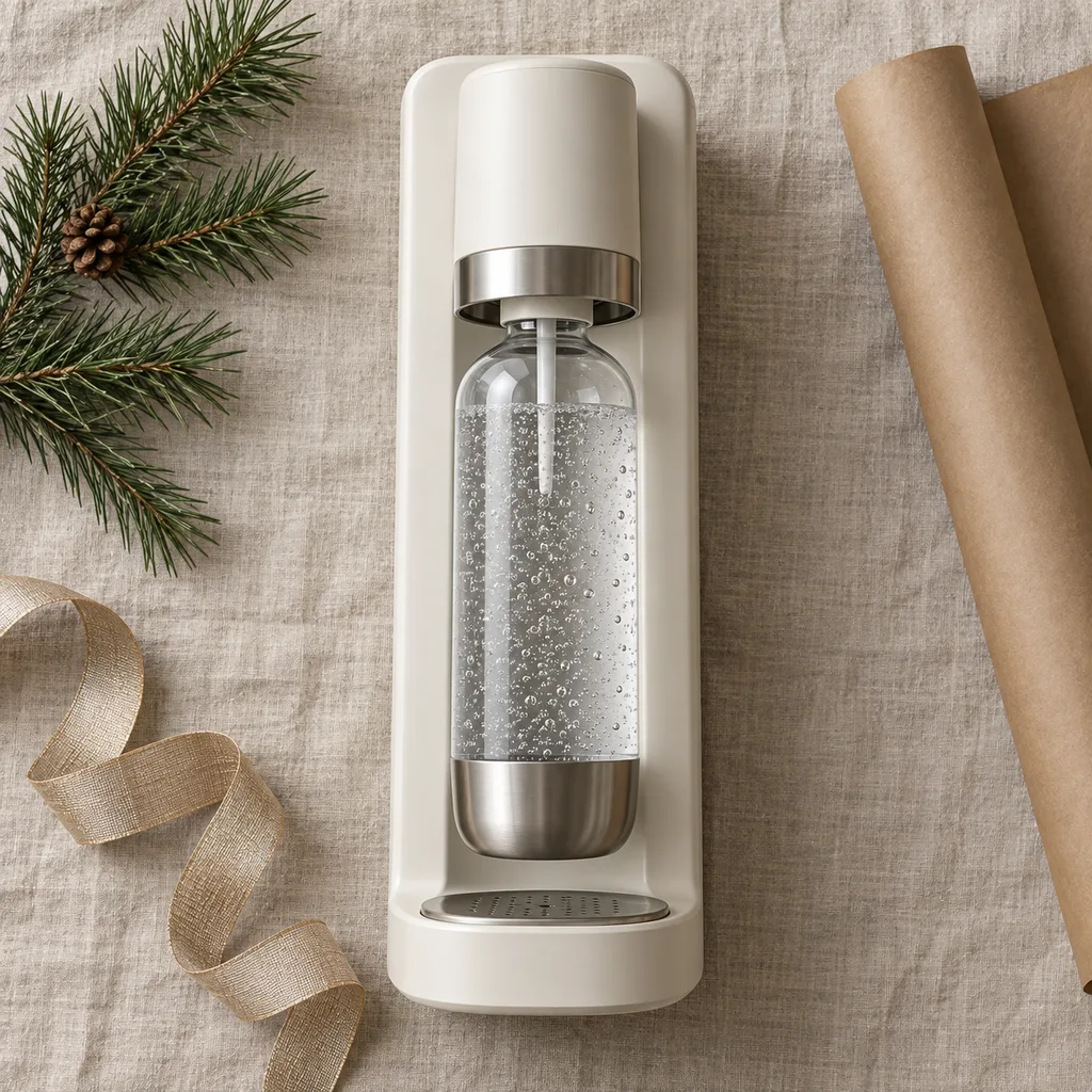 Representative photo-style image of modern aesthetic carbonator — generated, not a specific product