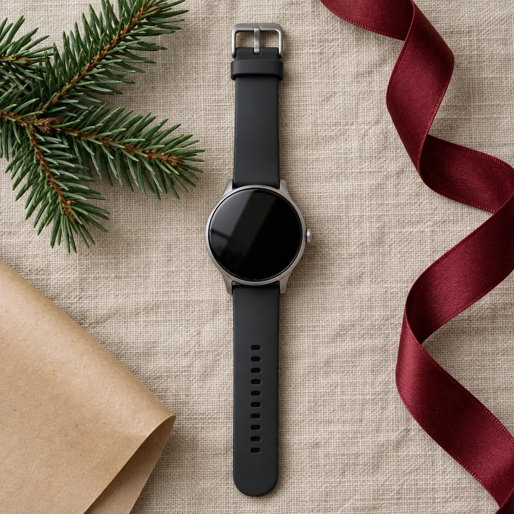 Representative photo-style image of modern smartwatch — generated, not a specific product