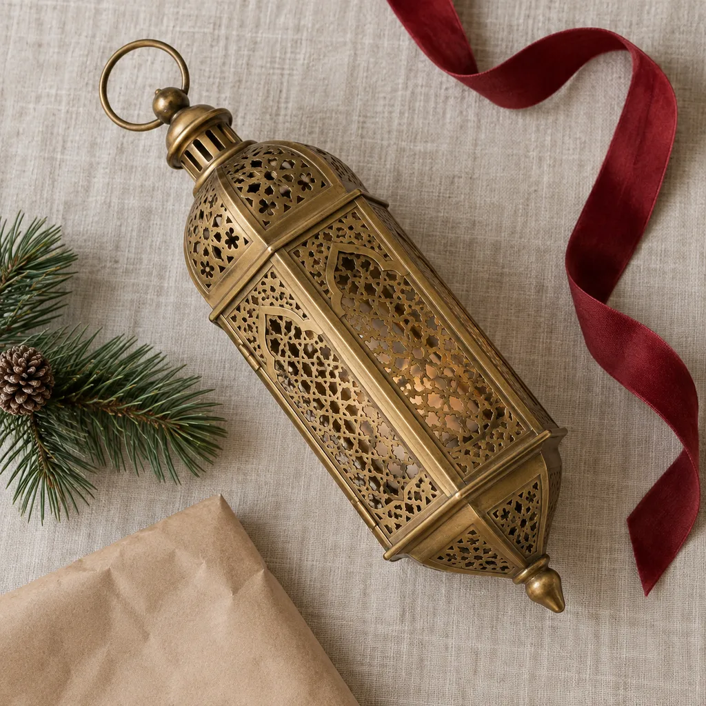 Representative photo-style image of moroccan-inspired filigree lantern — generated, not a specific product
