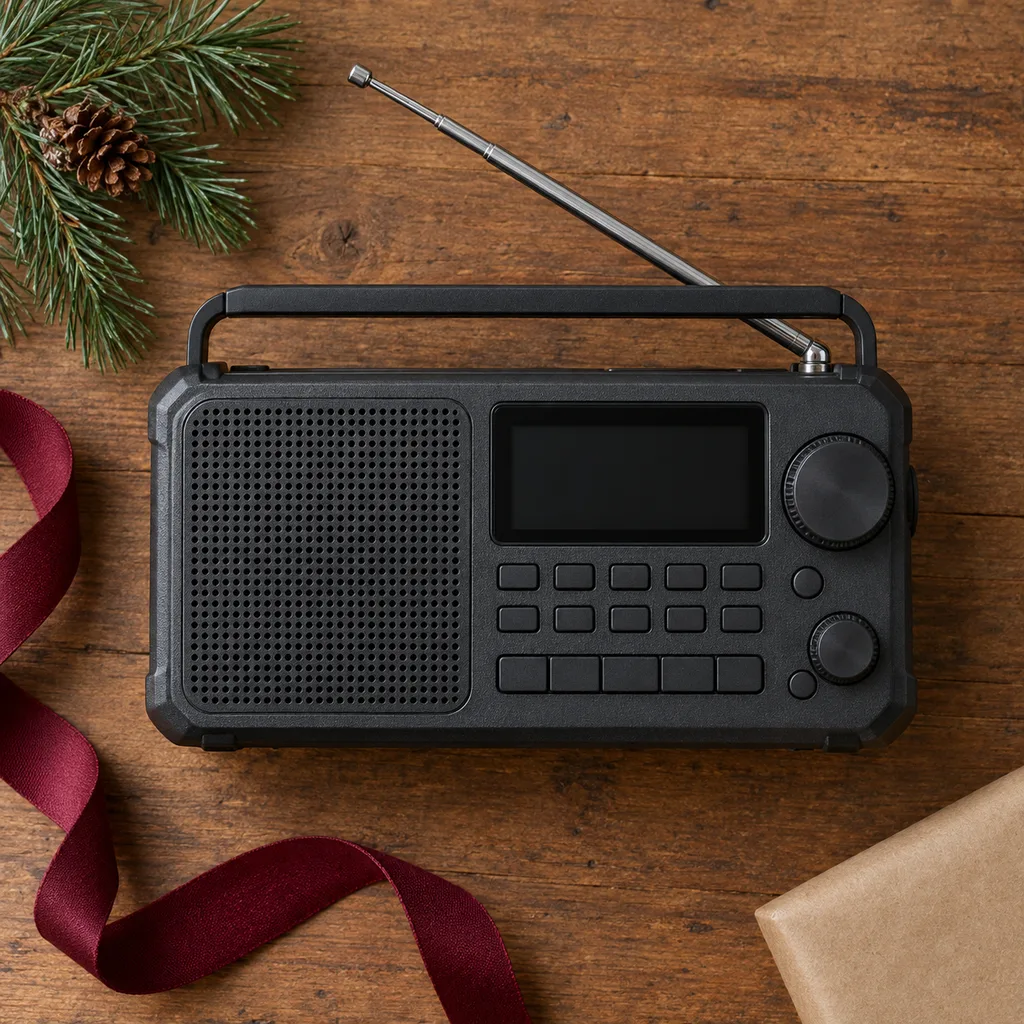 Representative photo-style image of multi band portable radio — generated, not a specific product