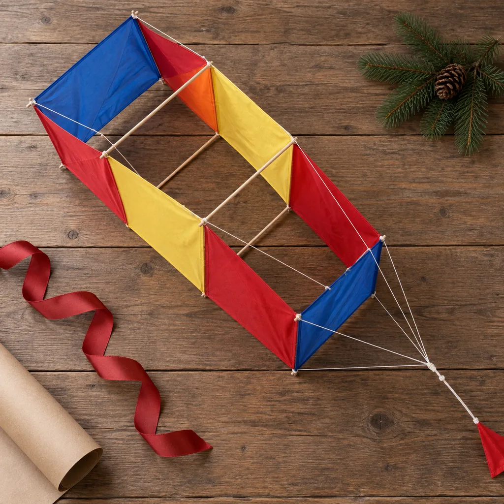 Representative photo-style image of multi-cell box kite — generated, not a specific product