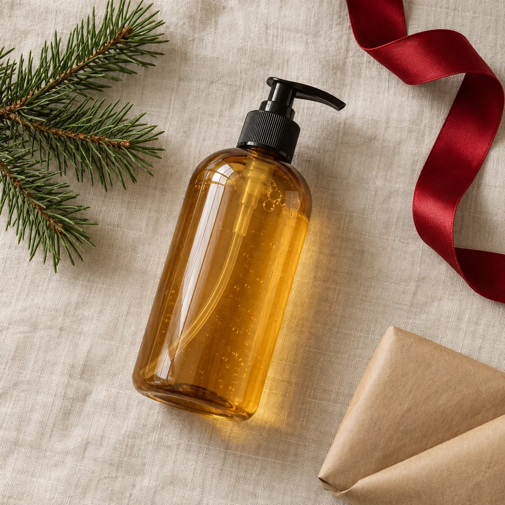 Representative photo-style image of natural body wash — generated, not a specific product