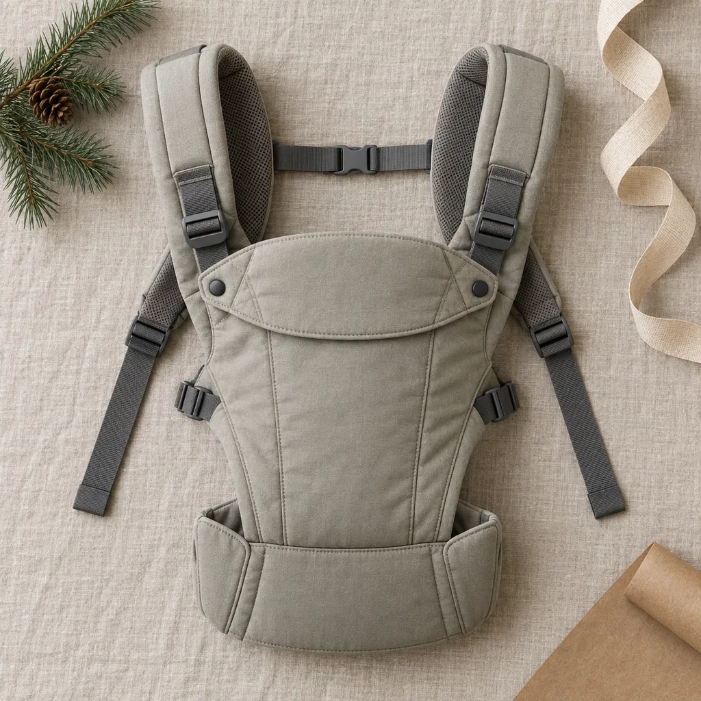 Representative photo-style image of no-waist strap backpack carrier — generated, not a specific product