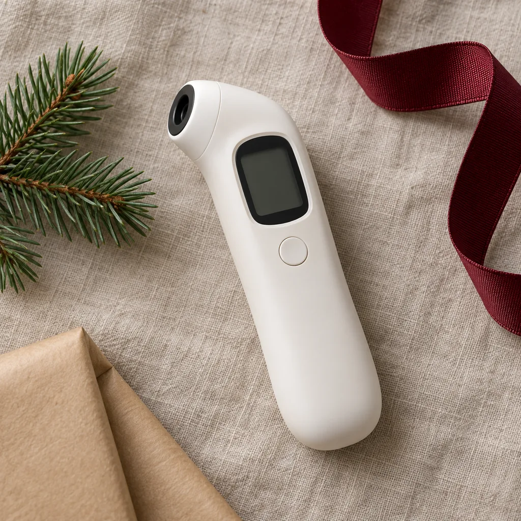 Representative photo-style image of non-contact pet temperature monitor — generated, not a specific product