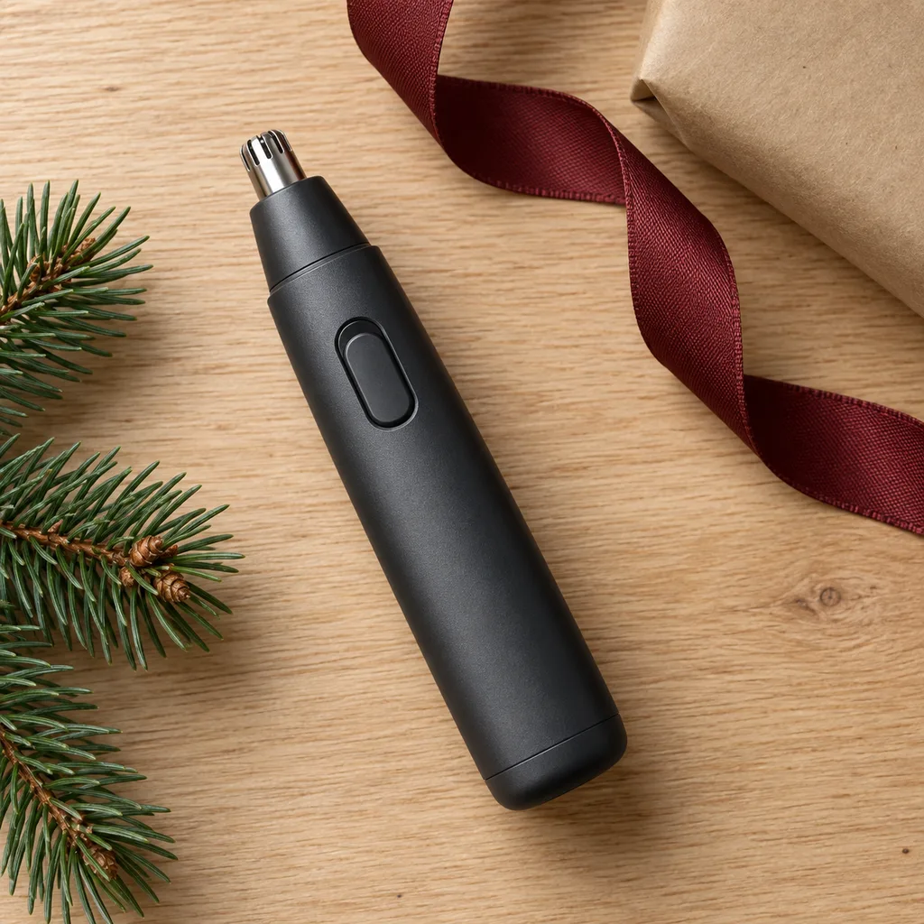 Representative photo-style image of nose and ear hair trimmer — generated, not a specific product