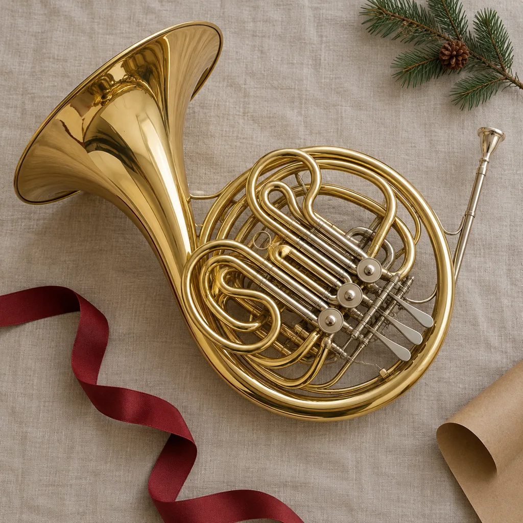 Representative photo-style image of orchestral french horn — generated, not a specific product