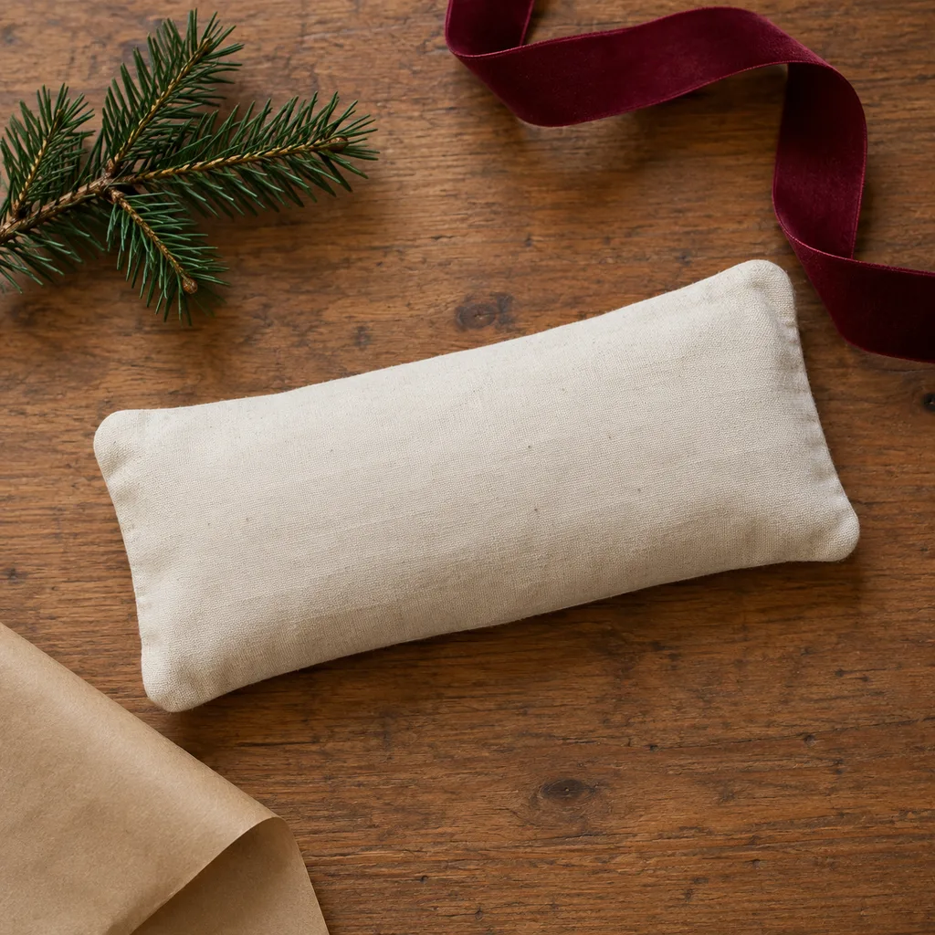 Representative photo-style image of organic cotton eye pillow — generated, not a specific product