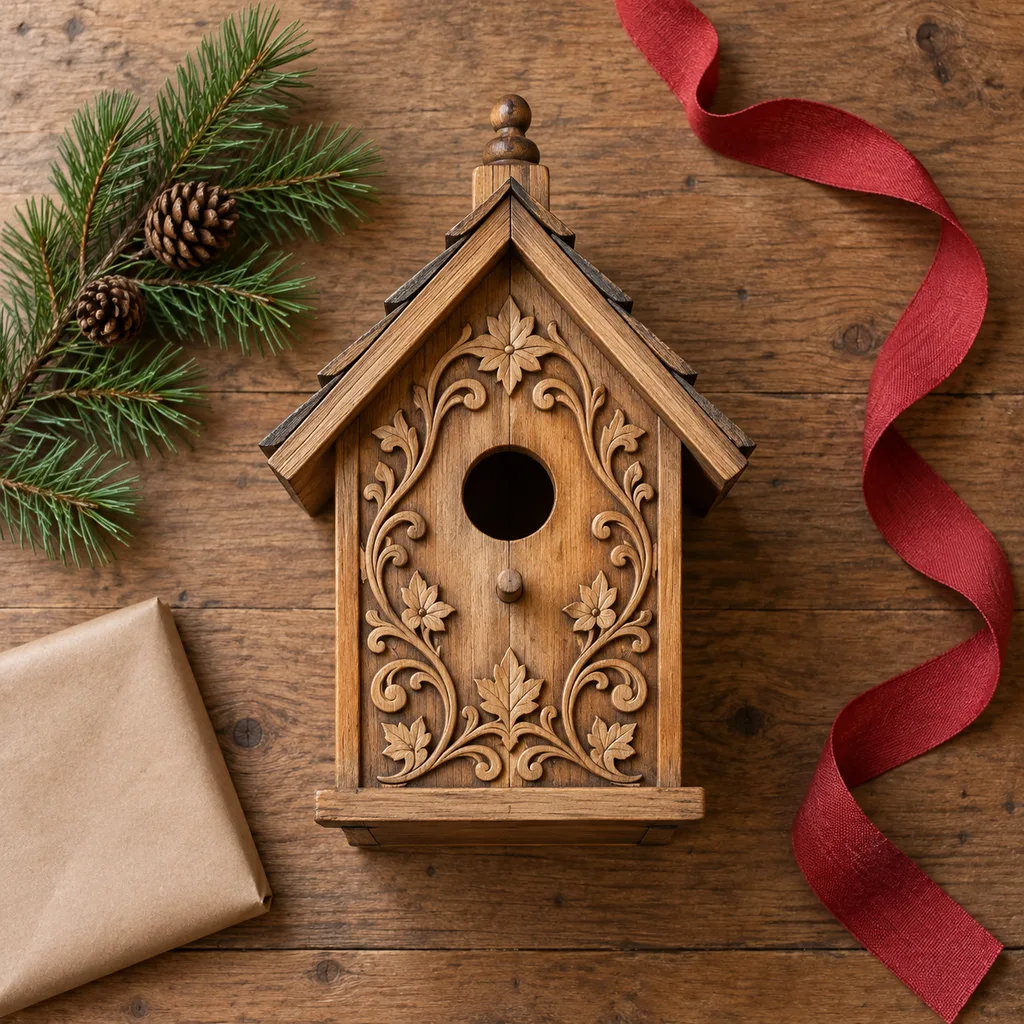 Representative photo-style image of ornate garden bird dwelling — generated, not a specific product
