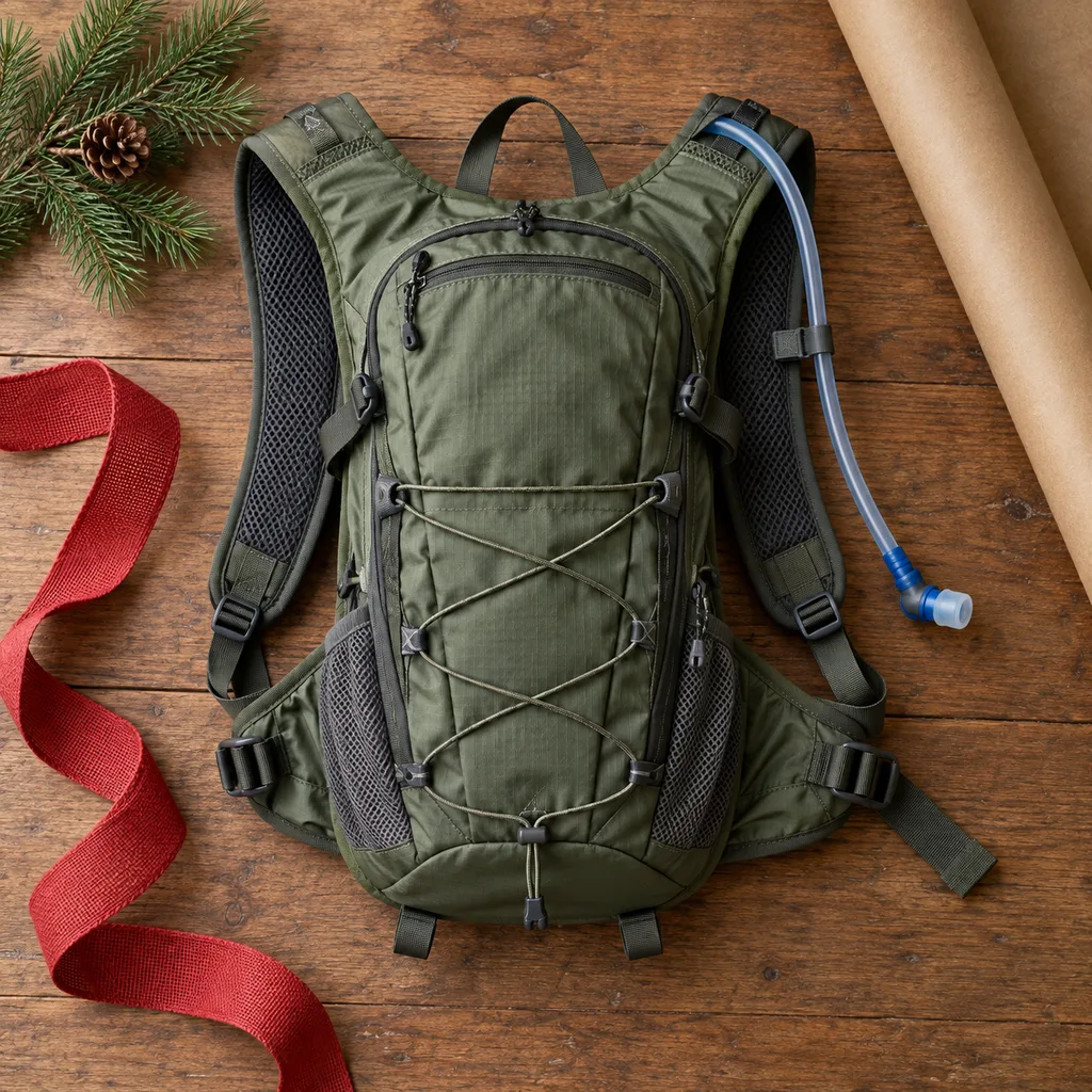 Representative photo-style image of outdoor hydration backpack — generated, not a specific product