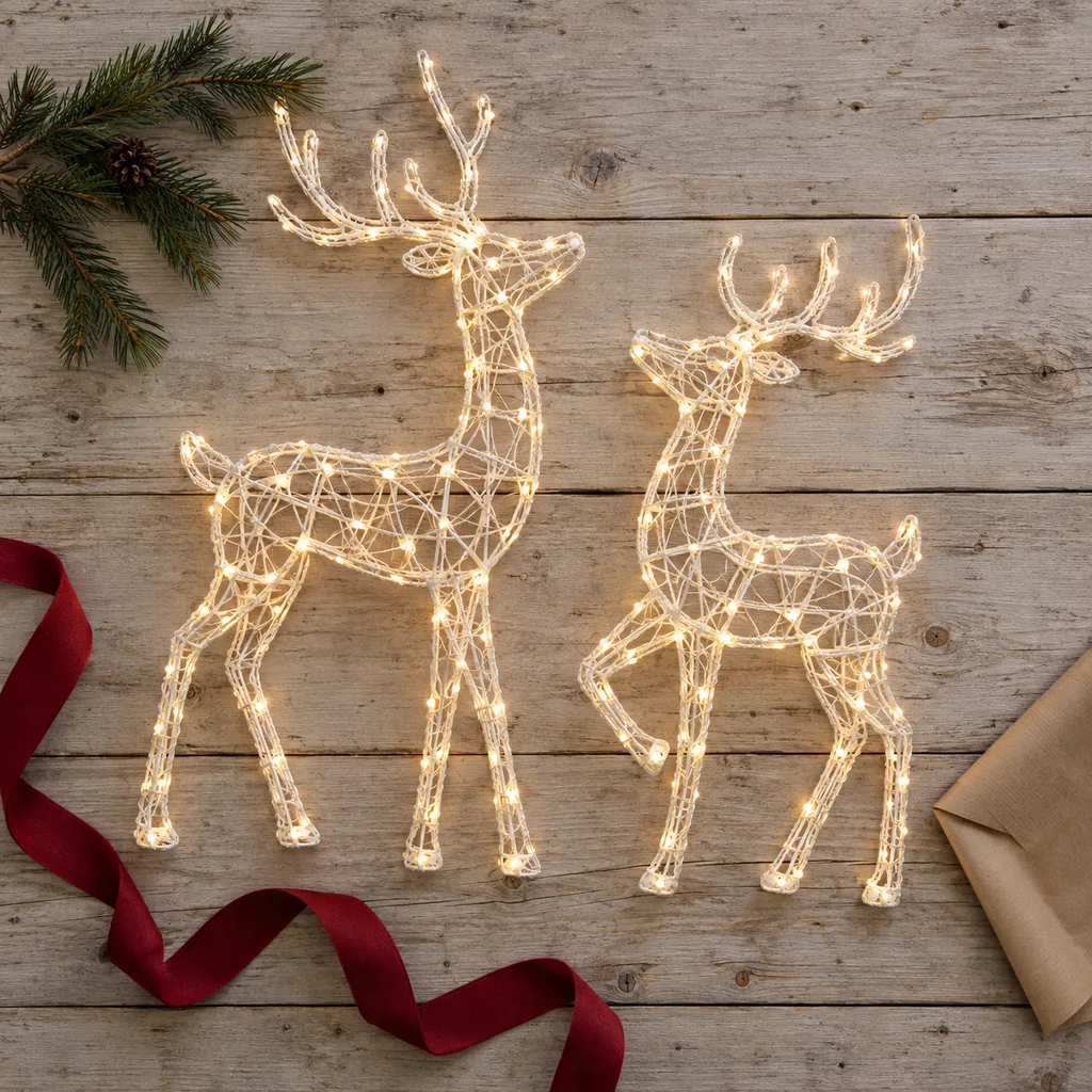 Representative photo-style image of outdoor light-up figures — generated, not a specific product