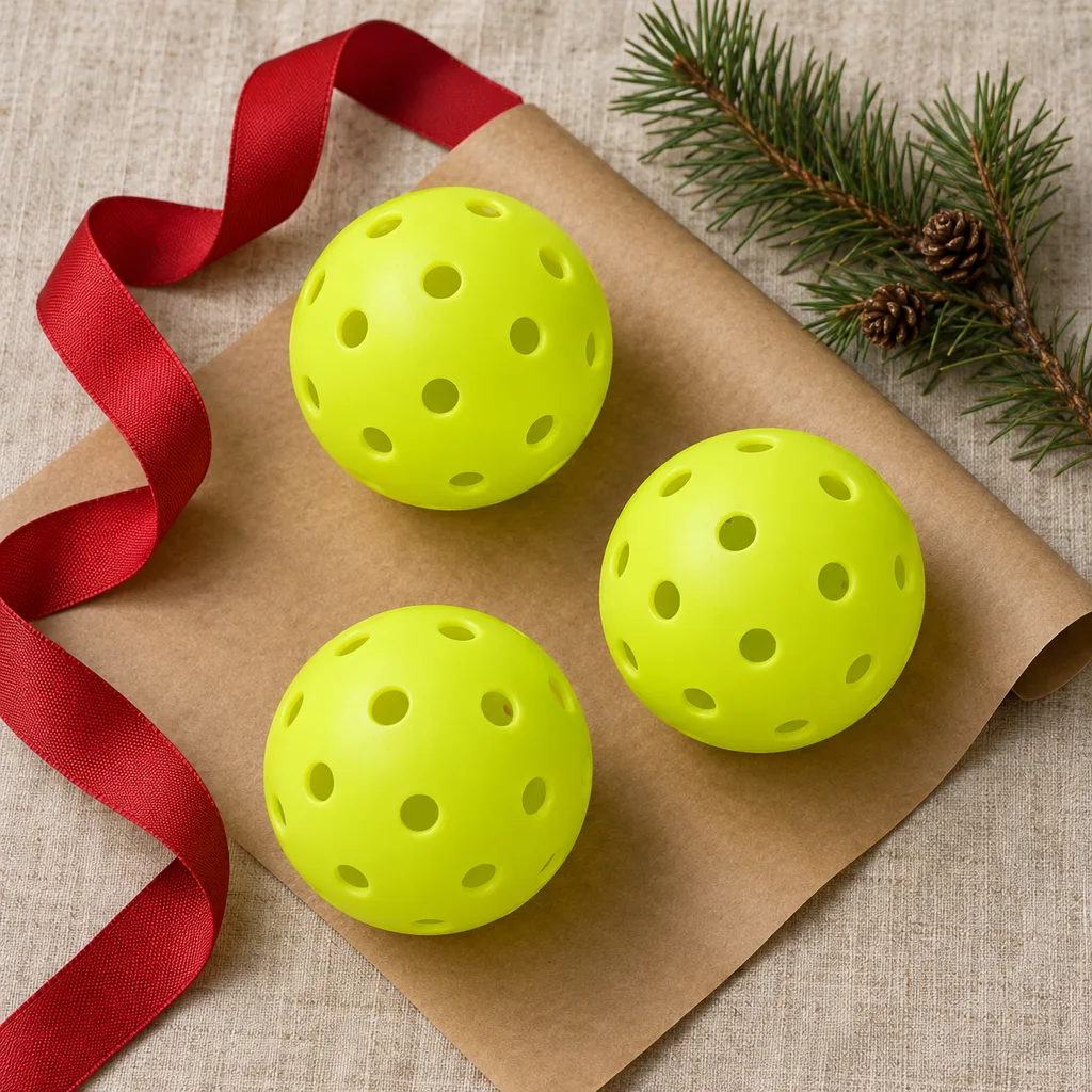 Representative photo-style image of outdoor pickleball balls — generated, not a specific product