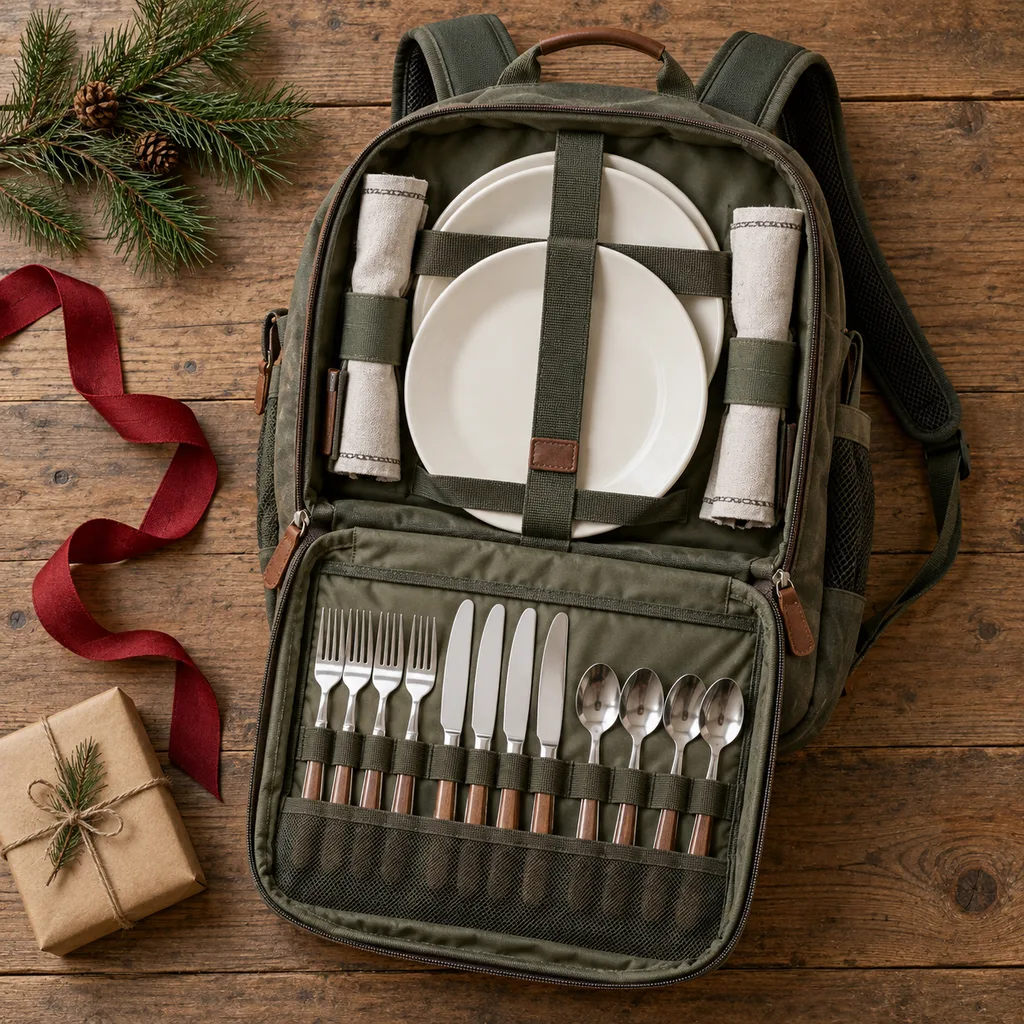 Representative photo-style image of picnic backpacks — generated, not a specific product