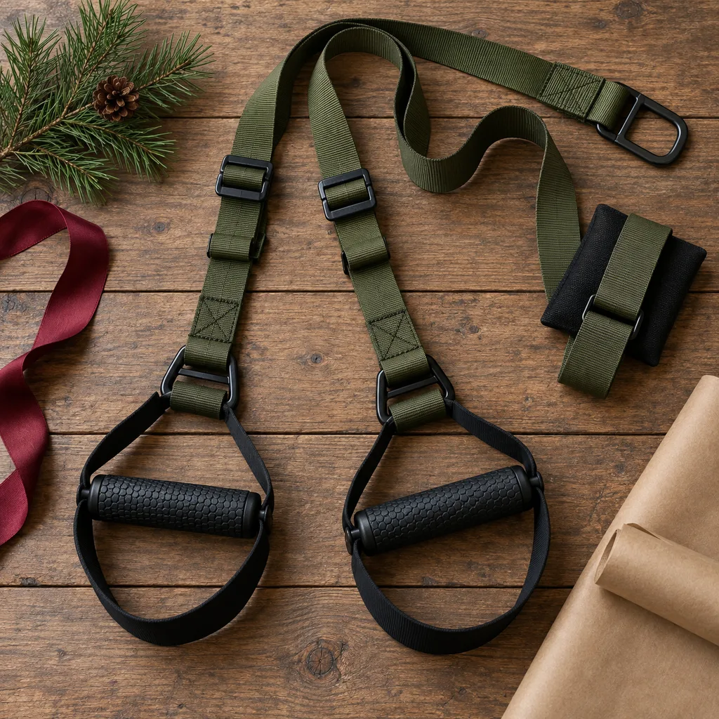 Representative photo-style image of outdoor-ready suspension trainer kit — generated, not a specific product