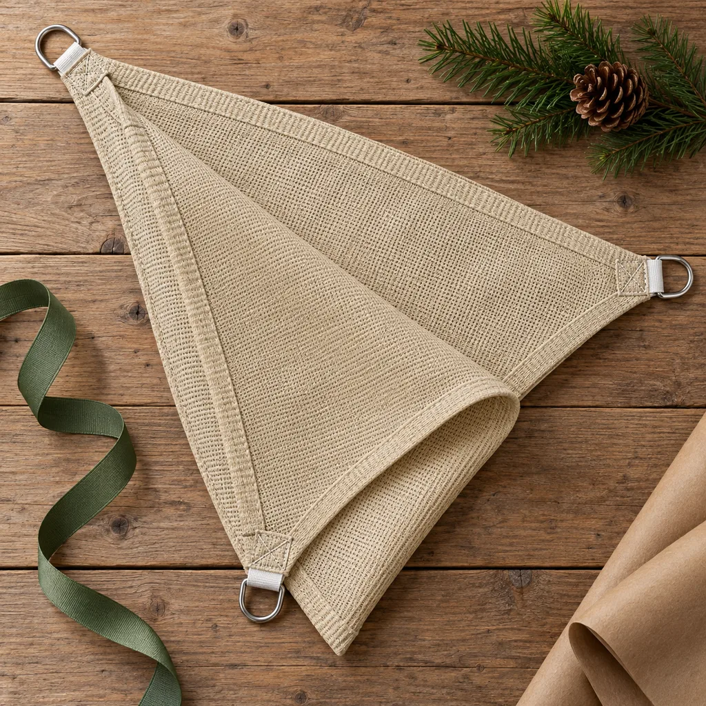 Representative photo-style image of outdoor shade sail — generated, not a specific product