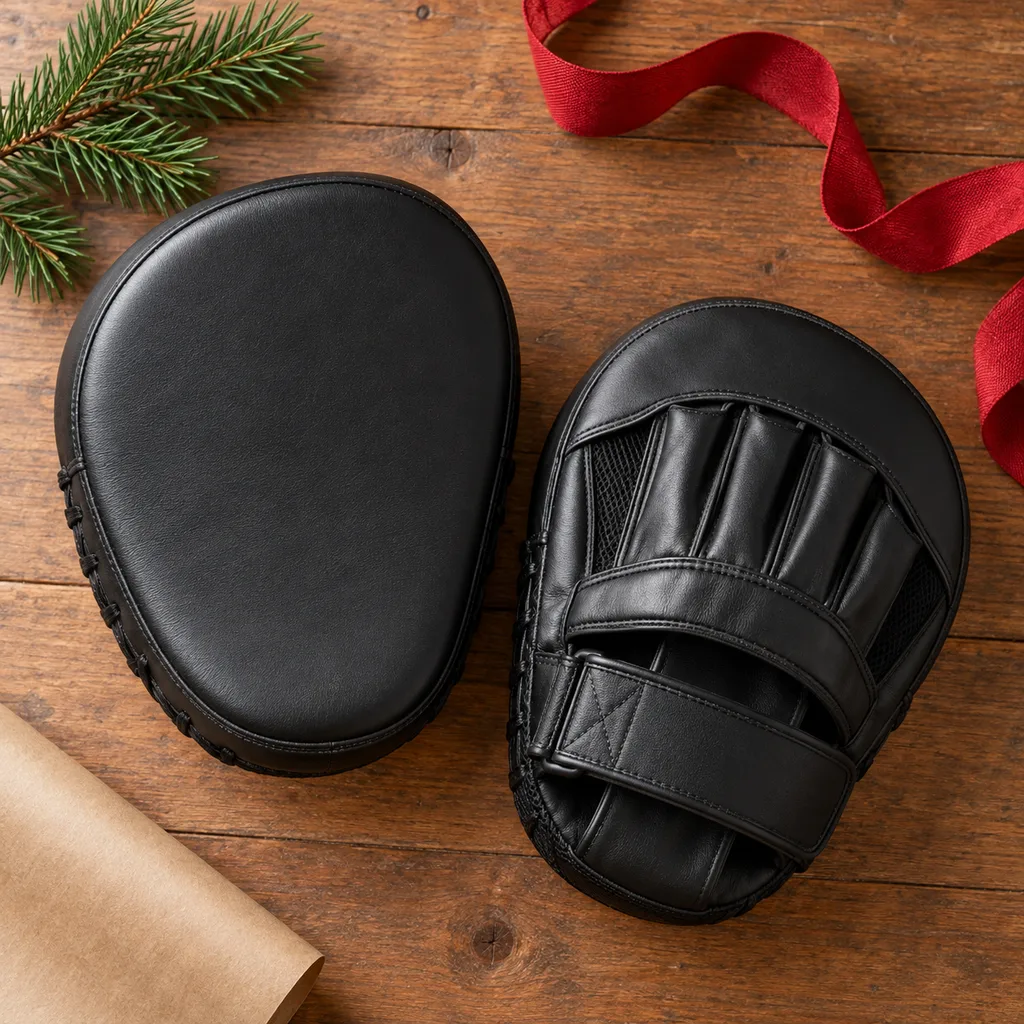 Representative photo-style image of padded focus mitts — generated, not a specific product