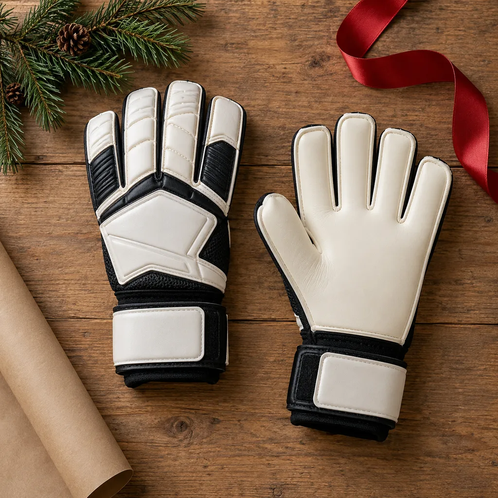 Representative photo-style image of padded goalkeeper gloves — generated, not a specific product