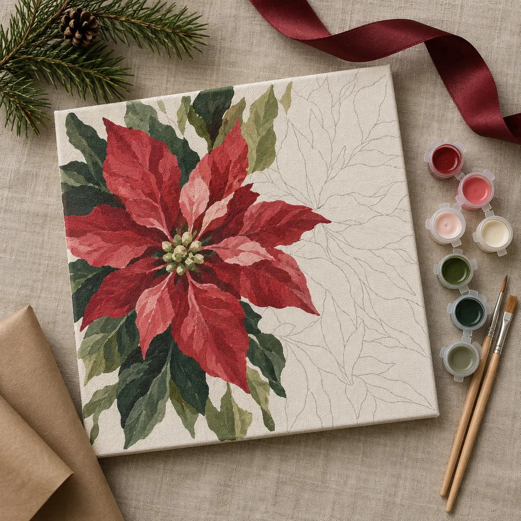 Representative photo-style image of paint by number canvas kit — generated, not a specific product