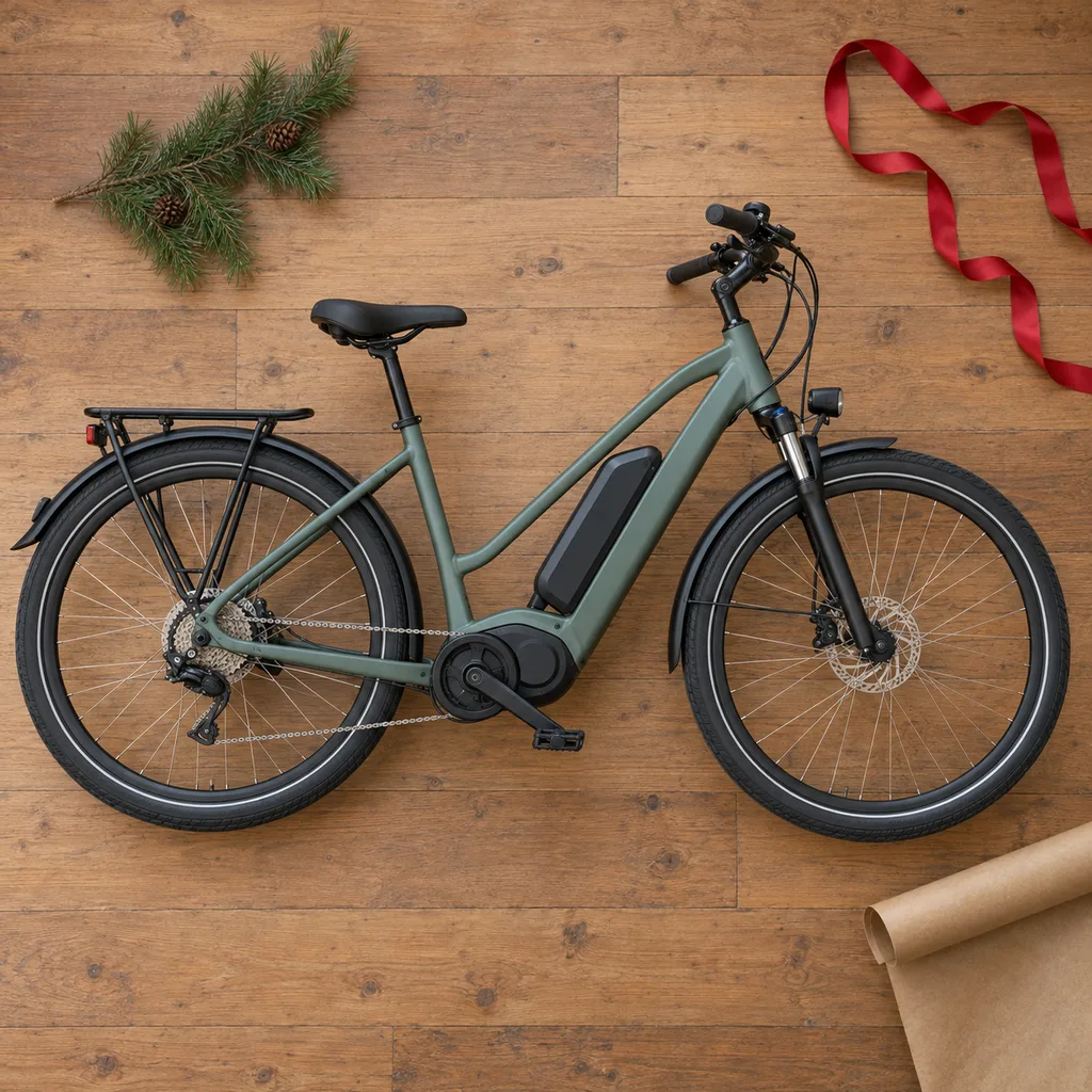 Representative photo-style image of pedal assist electric bicycle — generated, not a specific product