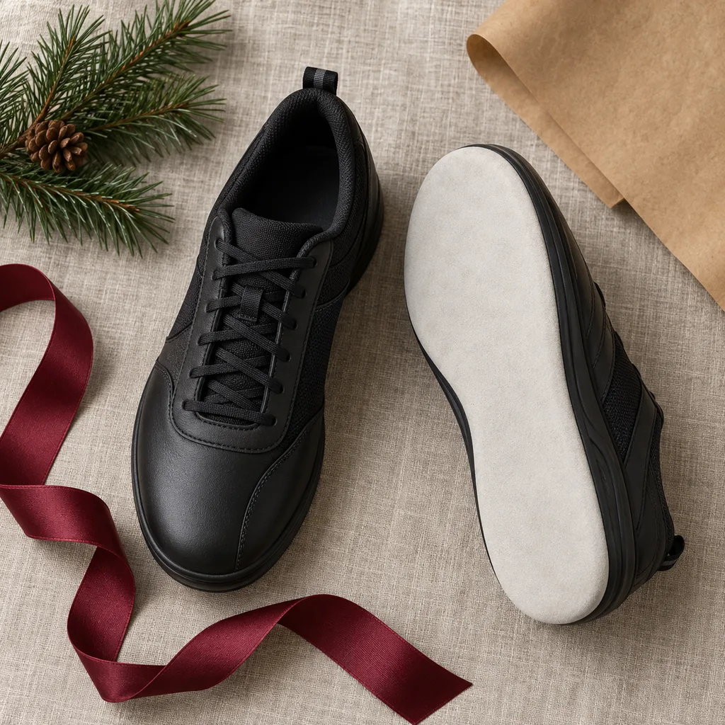 Representative photo-style image of performance curling shoes — generated, not a specific product
